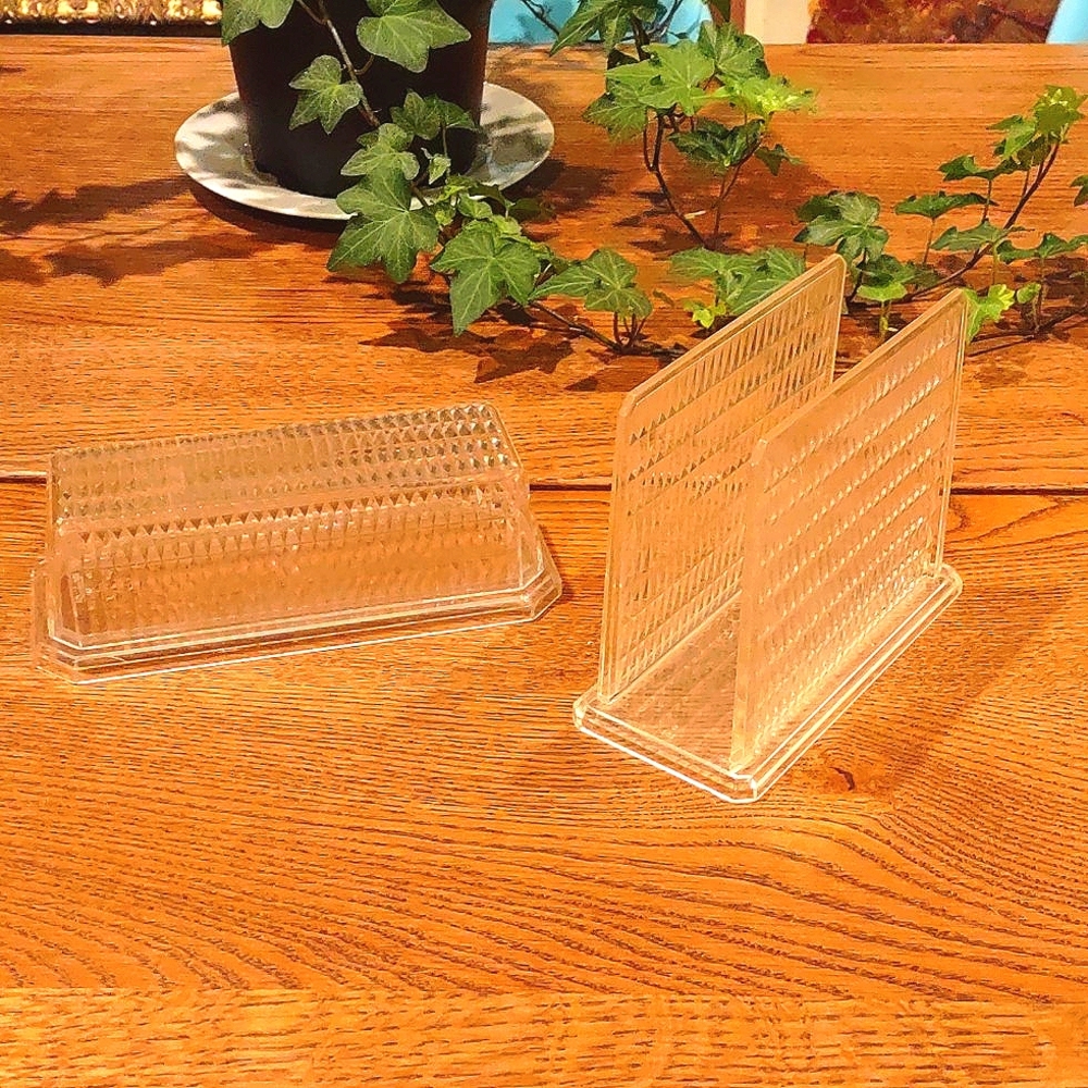 Arrow Plastic Butter Dish & Napkin Holder Crystal Design